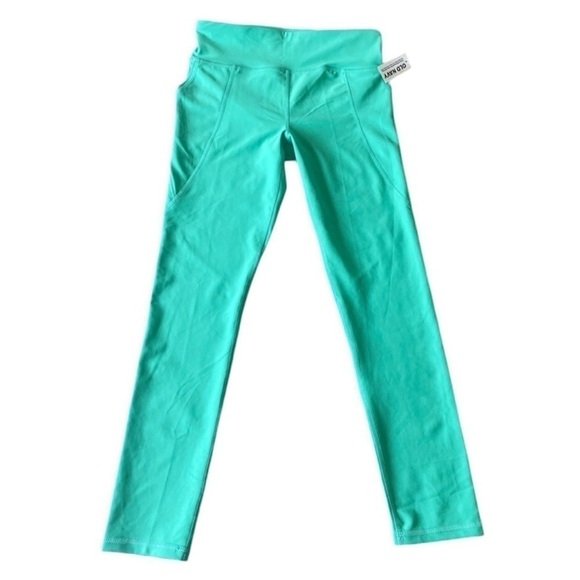 New OLD NAVY Active PowerSoft GoDry High Rise Turquoise Athletic Girls Leggings - Picture 1 of 8